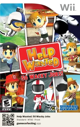 Help Wanted: 50 Wacky Jobs Nintendo Wii, NTSC box front