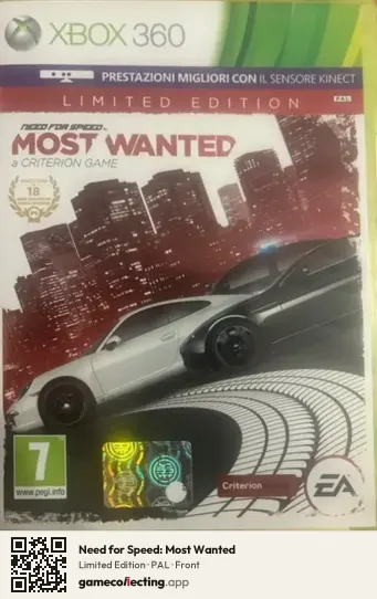 Need for Speed: Most Wanted Xbox 360, PAL box front