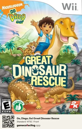 Go, Diego, Go! Great Dinosaur Rescue Nintendo Wii, NTSC box front