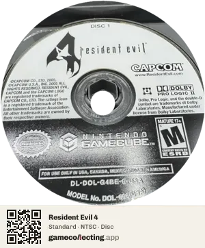 Resident Evil 4 Nintendo GameCube, NTSC disc