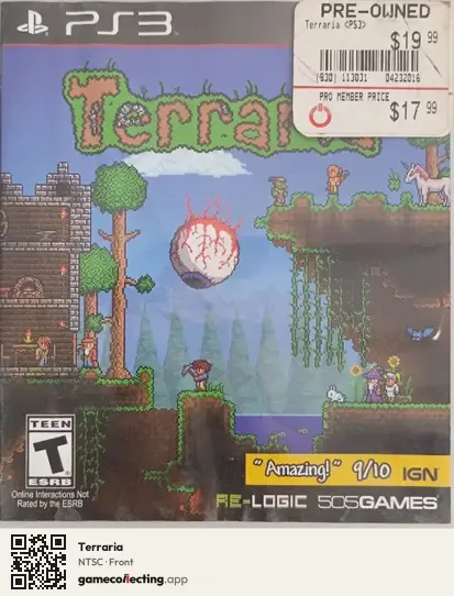 Terraria PlayStation 3, NTSC box front