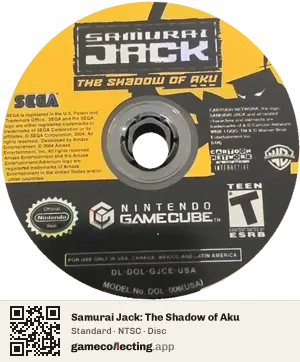 Samurai Jack: The Shadow of Aku Nintendo GameCube, NTSC disc