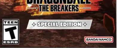 Dragon Ball: The Breakers, the ESRB box on its front
