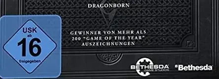The Elder Scrolls V: Skyrim, the USK square on its front