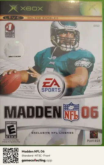 Madden NFL 06 Xbox, NTSC box front