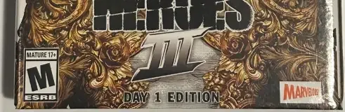 No More Heroes III, the ESRB box on its front