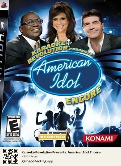 Karaoke Revolution Presents: American Idol Encore PlayStation 3, NTSC box front