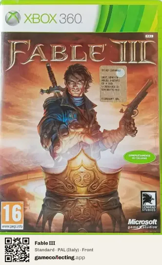 Fable III Xbox 360, Italy box front
