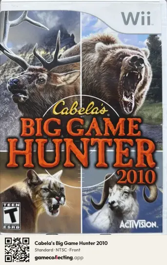 Cabela's Big Game Hunter 2010 Nintendo Wii, NTSC box front