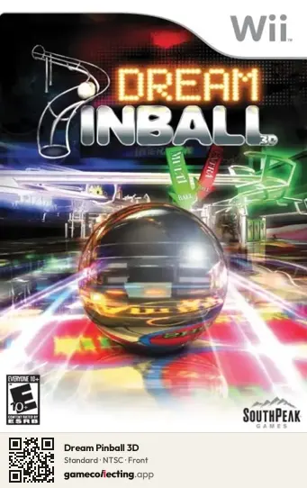 Dream Pinball 3D Nintendo Wii, NTSC box front