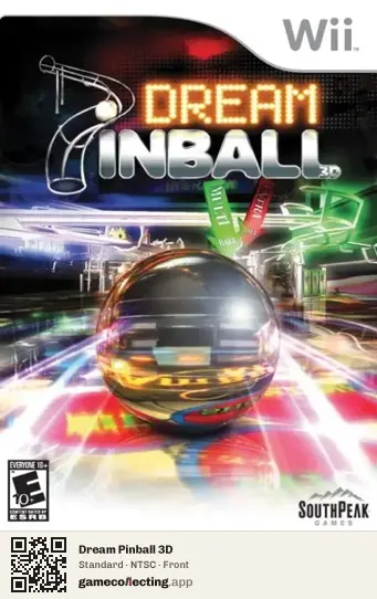Dream Pinball 3D Nintendo Wii, NTSC box front