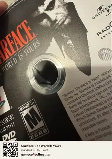 Scarface: The World Is Yours PlayStation 2, NTSC box front