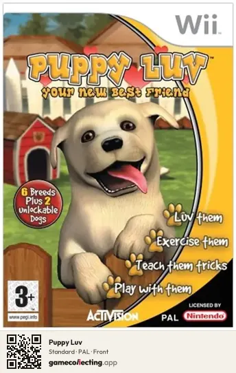 Puppy Luv Nintendo Wii, PAL box front