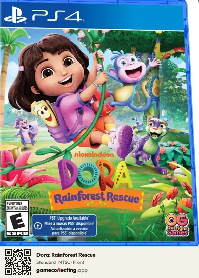 Dora: Rainforest Rescue PlayStation 4, NTSC box front