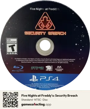 Five Nights at Freddy's: Security Breach PlayStation 4, NTSC disc