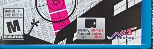 Danganronpa: Trigger Happy Havoc, the ESRB box on its front