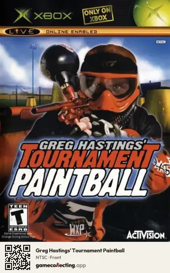 Greg Hastings' Tournament Paintball Xbox, NTSC box front
