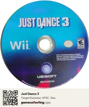 Just Dance 3 Nintendo Wii, NTSC disc