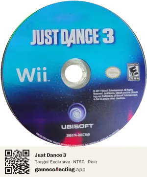 Just Dance 3 Nintendo Wii, NTSC disc