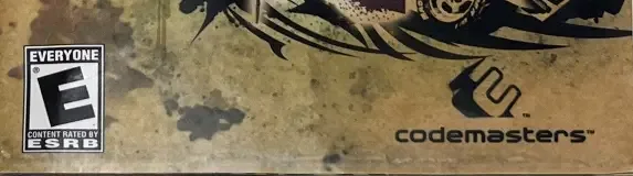 Fuel, the ESRB box on its front