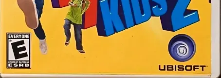 Just Dance Kids 2, the ESRB box on its front