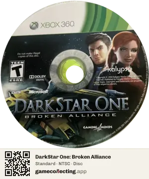 DarkStar One: Broken Alliance Xbox 360, NTSC disc
