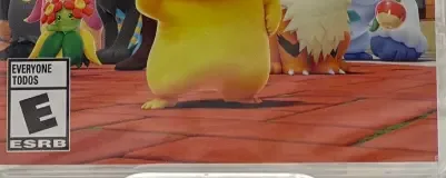Detective Pikachu Returns, the ESRB box on its front