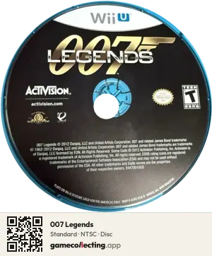 007 Legends Nintendo Wii U, NTSC disc
