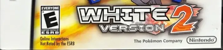 Pokémon White Version 2, the ESRB box on its front