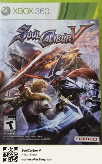 SoulCalibur V Xbox 360, NTSC box front