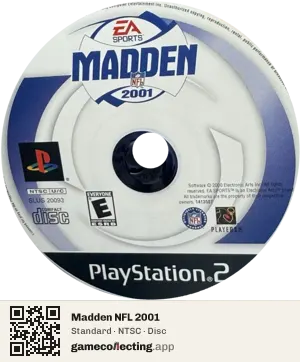 Madden NFL 2001 PlayStation 2, NTSC disc