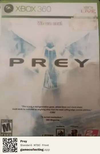 Prey Xbox 360, NTSC box front