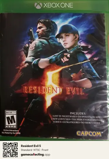 Resident Evil 5 Xbox One, NTSC box front