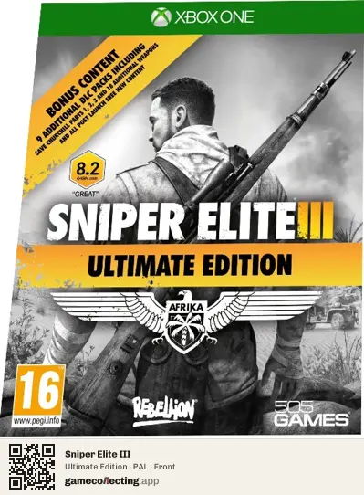 Sniper Elite III Xbox One, PAL box front