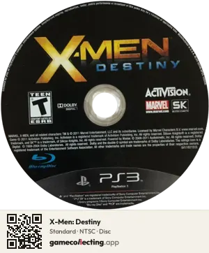 X-Men: Destiny PlayStation 3, NTSC disc