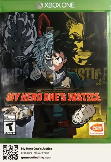 My Hero One's Justice Xbox One, NTSC box front