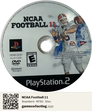 NCAA Football 11 PlayStation 2, NTSC disc
