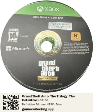 Grand Theft Auto: The Trilogy: The Definitive Edition Xbox Series X, NTSC disc