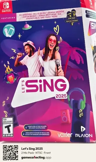Let's Sing 2025 Nintendo Switch, NTSC box front