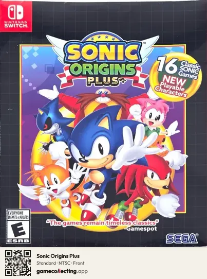 Sonic Origins Plus Nintendo Switch, NTSC box front