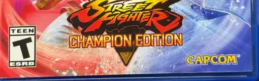 Street Fighter V, the ESRB box on its front