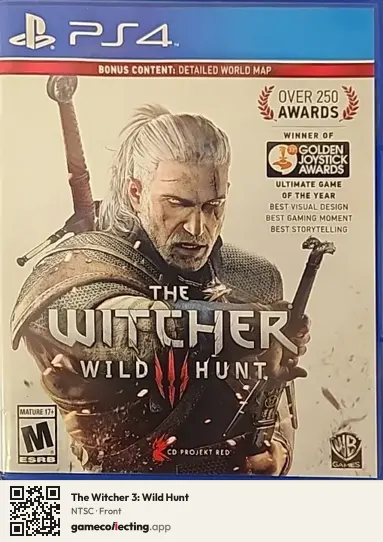 The Witcher 3: Wild Hunt PlayStation 4, NTSC box front