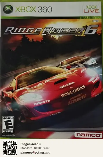 Ridge Racer 6 Xbox 360, NTSC box front