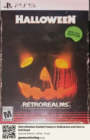 RetroRealms Double Feature: Halloween and Ash vs Evil Dead PlayStation 5, NTSC box front