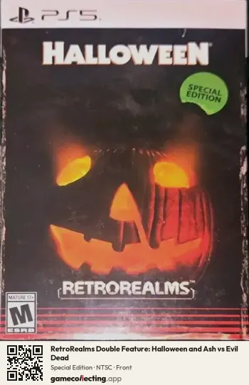 RetroRealms Double Feature: Halloween and Ash vs Evil Dead PlayStation 5, NTSC box front