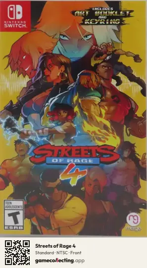 Streets of Rage 4 Nintendo Switch, NTSC box front