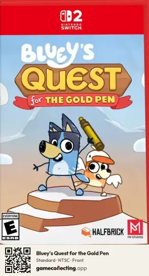 Bluey's Quest for the Gold Pen Nintendo Switch 2, NTSC box front