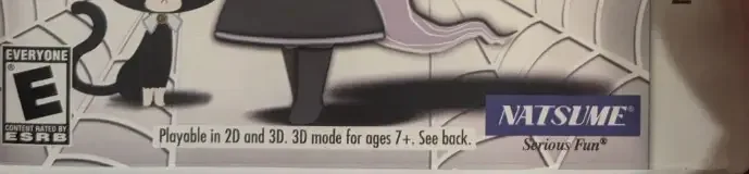 Gabrielle's Ghostly Groove 3D, the ESRB box on its front