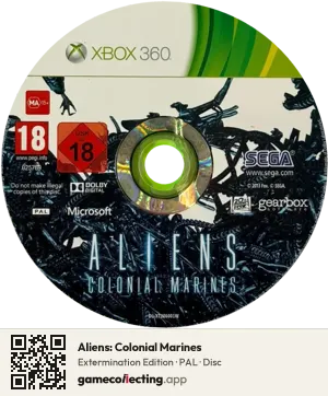 Aliens: Colonial Marines Xbox 360, PAL disc