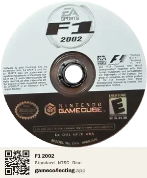 F1 2002 Nintendo GameCube, NTSC disc